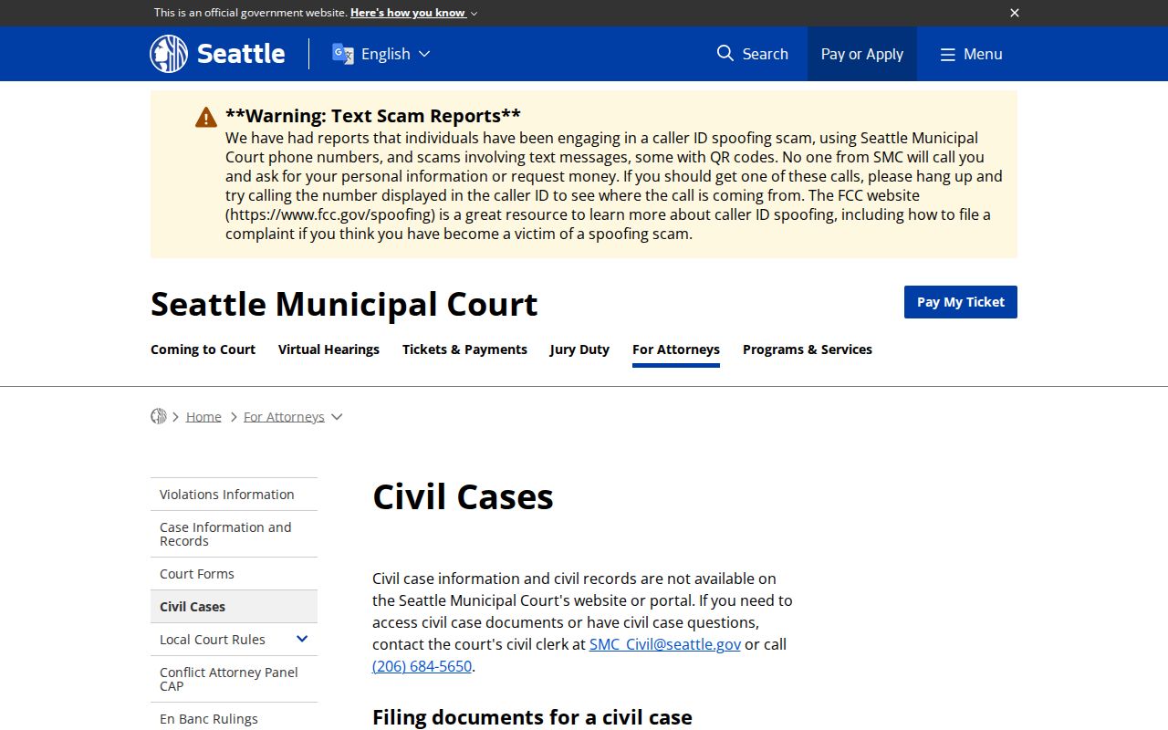 Seattle court docket civil case instructions
